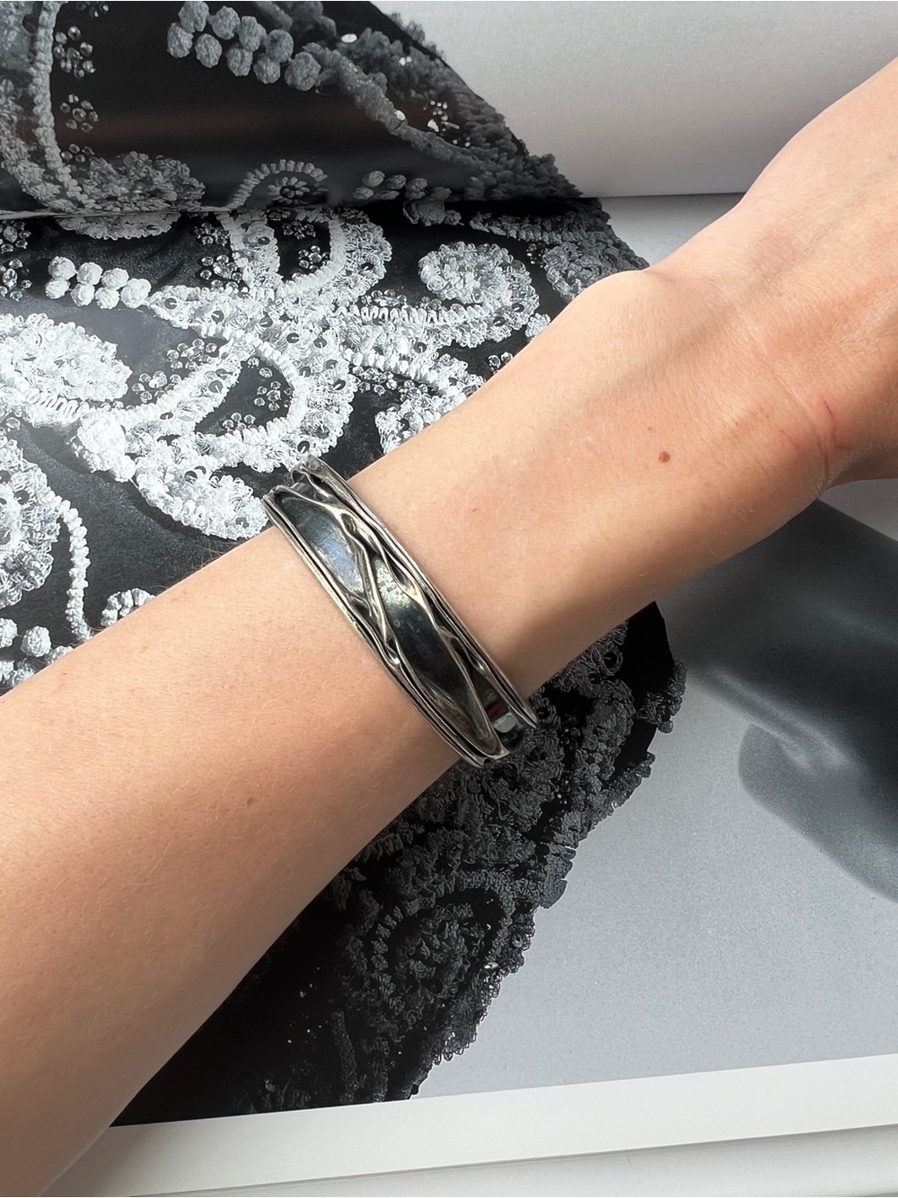 Sterling Silver Draped Cuff Bracelet